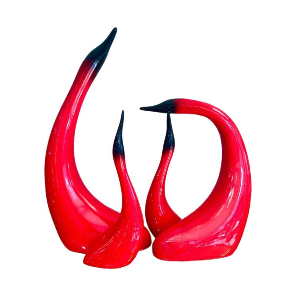 مجسمه دکوری 4 تکه قوهای آوازخوان خانواده حواصیل