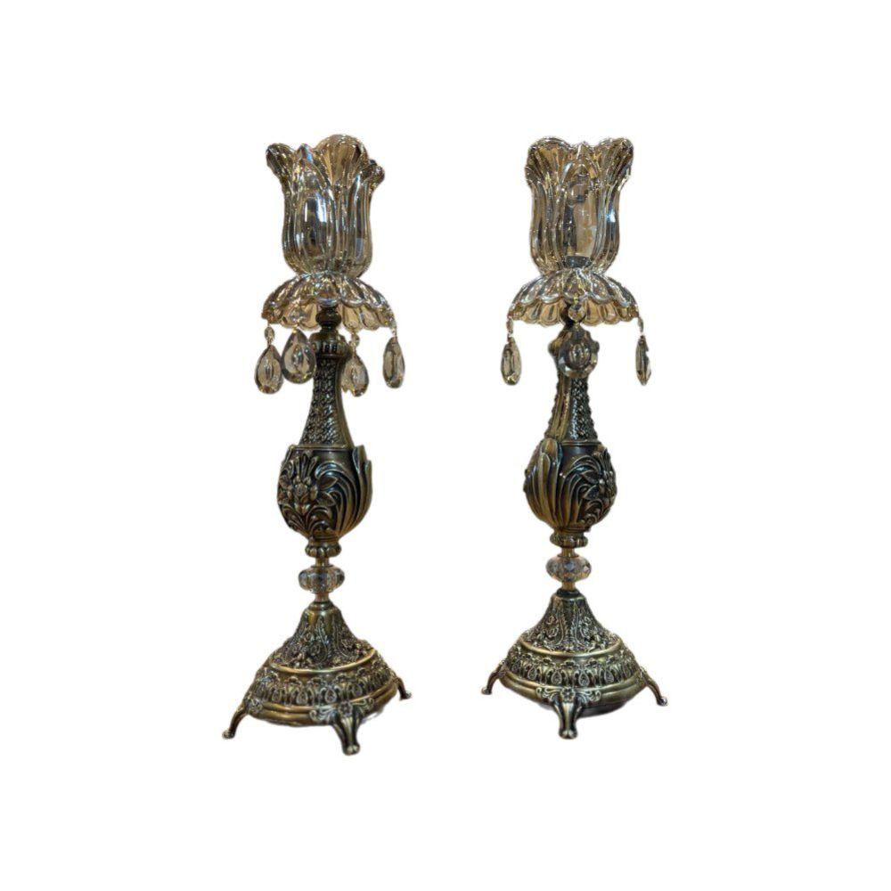 شمعدان کلاسیک پایه آلمینیوم لاله صحرایی