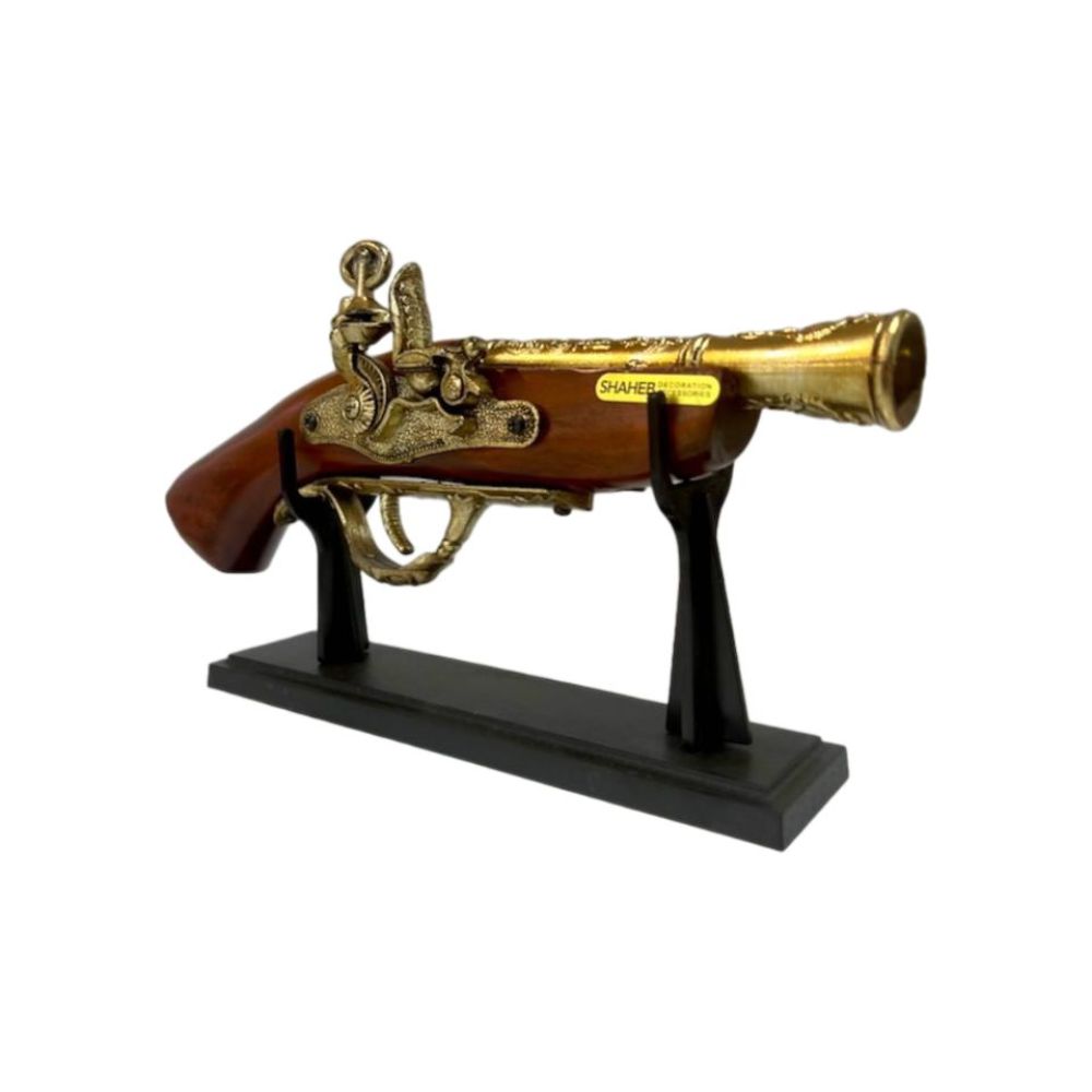 تفنگ دکوری رومیزی کلاسیک مدل تپانچه 28 سانتیمتر