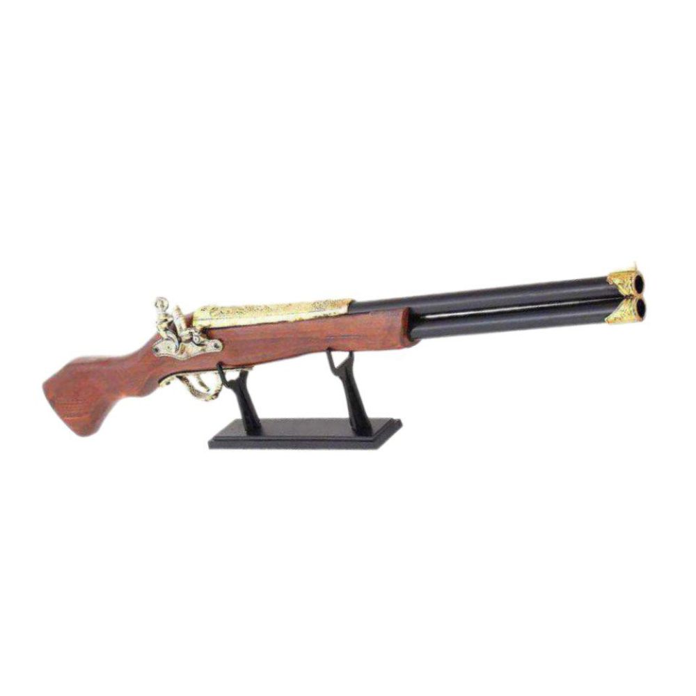 تفنگ دکوری رومیزی کلاسیک مدل دو لول انگلیسی سایز بزرگ 75cm