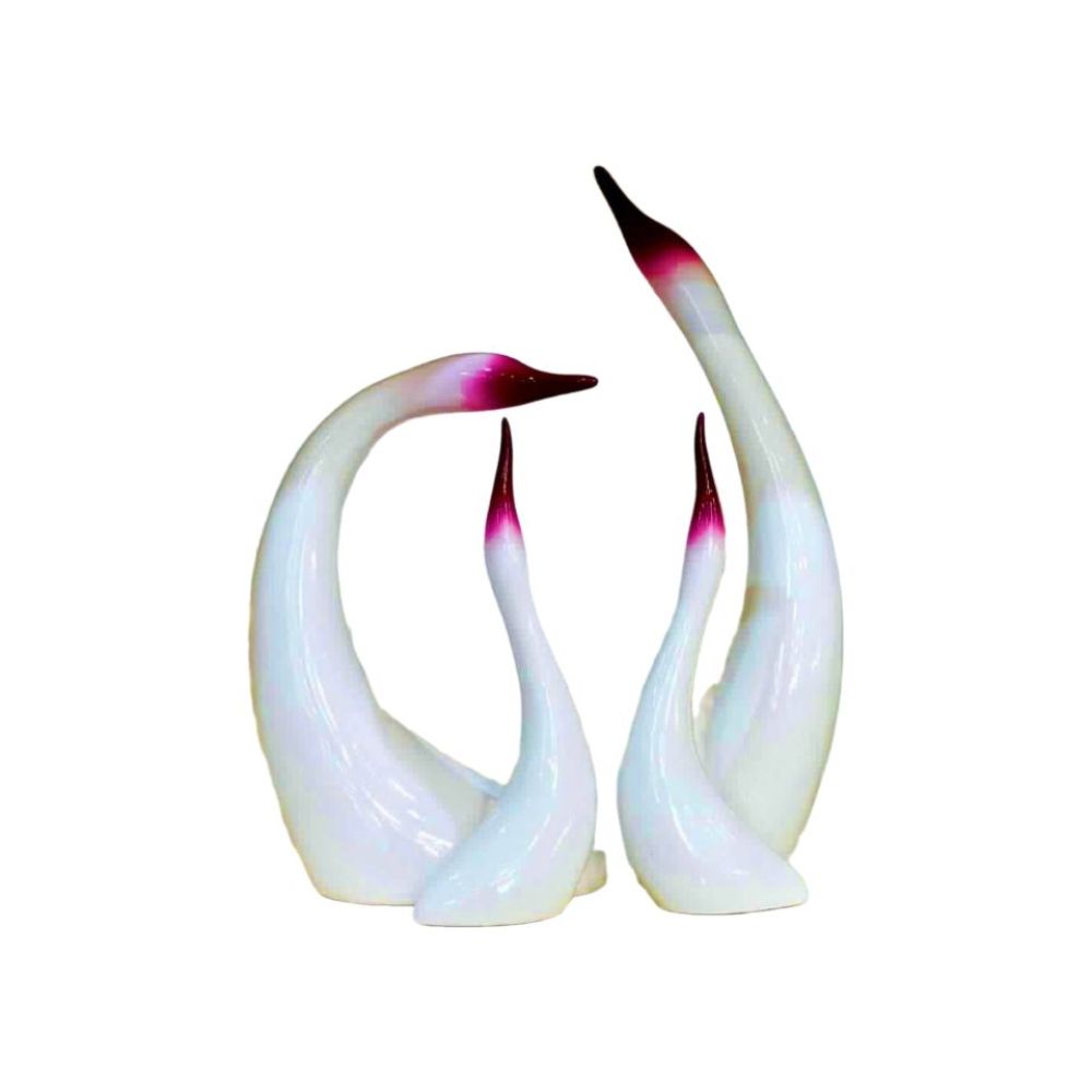 مجسمه دکوری 4 تکه قوهای آوازخوان خانواده حواصیل